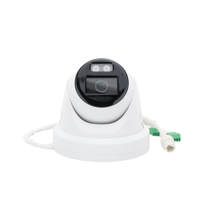 HIKVISION - [Dual Light + ColorVu] Turret IP 4 Megapixel / Lente 2.8 mm / 30 mts IR + 30 mts Luz Blanca / Exterior IP67 / Luz Intermitente y Alerta de Audio / Micrófono Integrado / Videoanaliticos (Filtro de Falsas Alarmas) / WDR 130 dB / Captura Facial