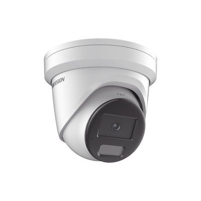 HIKVISION - [Dual Light + ColorVu] Turret IP 4 Megapixel / Lente 2.8 mm / 40 mts IR + 40 mts Luz Blanca /  Microfono Integrado  / Exterior IP67 /   WDR 130 dB / ACUSENSE / Captura Facial / ACUSEARCH