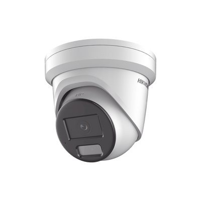 HIKVISION - [Dual Light + ColorVu] Turret IP 4 Megapixel / Lente 2.8 mm / 40 mts IR + 40 mts Luz Blanca /  Microfono Integrado  / Exterior IP67 /   WDR 130 dB / ACUSENSE / Captura Facial / ACUSEARCH