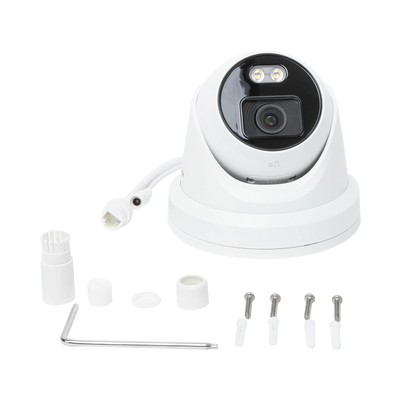 HIKVISION - Turret IP 4 Megapixel / Imagen a color 24/7 / Lente 4 mm / Luz Blanca 30 mts / WDR 130 dB / Exterior IP67 / Micrófono Integrado / Captura Facial / Videoanaliticos (Filtro de Falsas Alarmas) / MicroSD