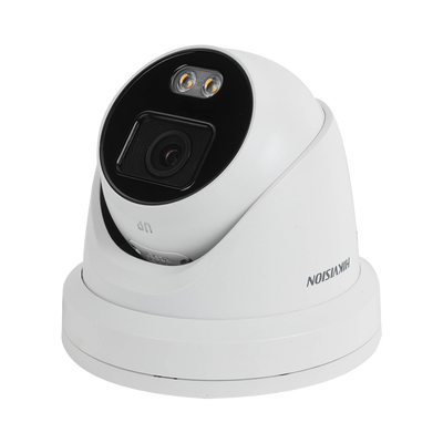 HIKVISION - Turret IP 4 Megapixel / Imagen a color 24/7 / Lente 4 mm / Luz Blanca 30 mts / WDR 130 dB / Exterior IP67 / Micrófono Integrado / Captura Facial / Videoanaliticos (Filtro de Falsas Alarmas) / MicroSD