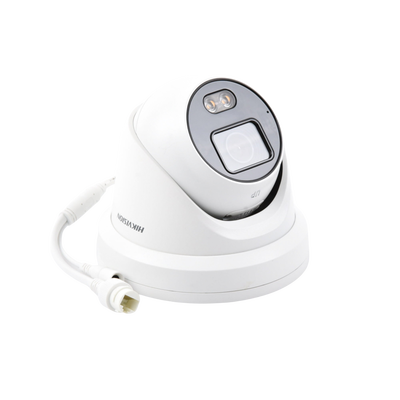 HIKVISION - Turret IP 4 Megapixel / Imagen a Color 24/7 / Lente 4 mm / Luz Blanca 30 mts / WDR 130 dB / Exterior IP67 / Micrófono Integrado / Captura Facial / Videoanaliticos (Filtro de Falsas Alarmas) / Metal / MicroSD