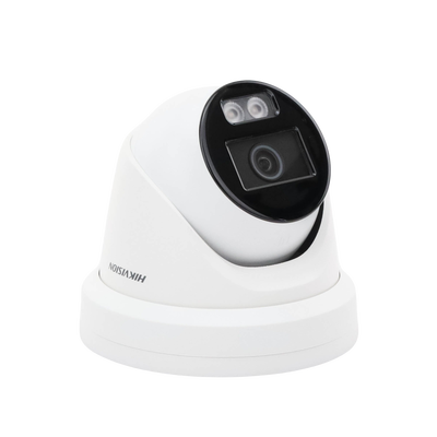 HIKVISION - [Dual Light + ColorVu] Turret IP 8 Megapixel / Lente 2.8 mm / 40 mts IR + 40 mts Luz Blanca /  Microfono Integrado / Exterior IP67 /   WDR 130 dB / Videoanaliticos (Filtro de Falsas Alarmas) / Captura Facial / ACUSEARCH