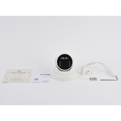 HIKVISION - Turret IP 8 Megapixel / Imagen a Color 24/7 / Lente 2.8 mm / Luz Blanca 30 mts / WDR 130 dB / Exterior IP67 / Micrófono Integrado / Captura Facial / Videoanaliticos (Filtro de Falsas Alarmas) / Metal / MicroSD / ACUSEARCH