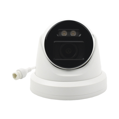 HIKVISION - Turret IP 8 Megapixel / Imagen a Color 24/7 / Lente 2.8 mm / Luz Blanca 30 mts / WDR 130 dB / Exterior IP67 / Micrófono Integrado / Captura Facial / Videoanaliticos (Filtro de Falsas Alarmas) / Metal / MicroSD / ACUSEARCH
