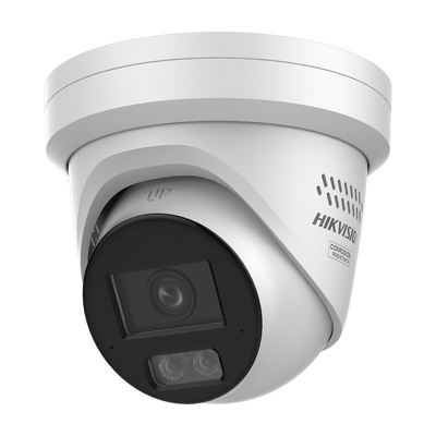 HIKVISION - [Dual Light + ColorVu 3.0 + HikAI] Turret IP 8 Megapixel / Lente 2.8 mm / 30 mts IR + Luz Blanca / 2 Microfonos Integrados / Exterior IP67 / Estrobo Azul y Rojo / WDR 130 dB / ACUSENSE 3.0 / Metal / NEMA 4X / ACUSEARCH