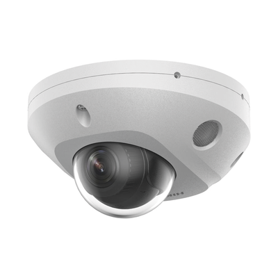 HIKVISION - [Dual Light + 2 Micrófonos Integrados] Mini Domo IP 4 Megapixel / Lente 2.8 mm / 30 mts Luz Blanca + 30 mts IR / ACUSENSE / Exterior IP67 / IK08 /  WDR 120 dB / PoE / ONVIF / MicroSD / ACUSEARCH