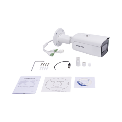 HIKVISION - Bala IP 6 Megapixel / Lente Mot. 2.8 a 12 mm / 60 mts IR EXIR /Exterior IP67 / IK10 /  WDR 120 dB / PoE / ACUSENSE (Evita Falsas Alarmas) / Entrada y Salida de Audio y Alarmas / MicroSD / ONVIF / ACUSEARCH