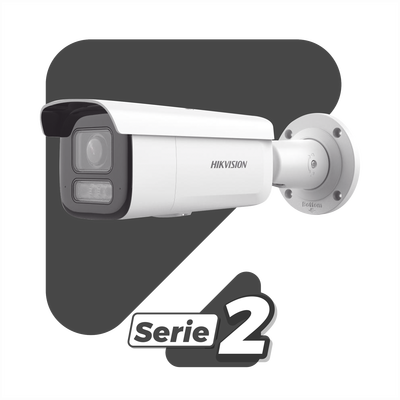 HIKVISION - [Dual Light + 2 Micrófonos Integrados] Bala IP 6 Megapixel / Lente Mot. 2.8 a 12 mm / 60 mts Luz Blanca + 60 mts IR / Exterior IP67 / IK10 /  WDR 120 dB / PoE+ / ACUSENSE / Alarmas I/O / Micro SD / ONVIF / Metal / ACUSEARCH
