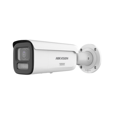 HIKVISION - [Dual Light + ColorVu 3.0 + HikAI] Bala IP 8 Megapixel / Lente Mot. 2.8 a 12 mm / 60 mts IR + Luz Blanca / Exterior IP67 / WDR 130 dB / ACUSENSE 3.0 / Metal / NEMA 4X / ACUSEARCH