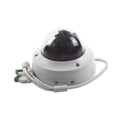 HIKVISION - Domo IP 4 Megapixel / Lente Mot. 2.8 a 12 mm / 40 mts IR EXIR / IP67 / IK10 / WDR 120 dB / PoE / ACUSENSE (Evita Falsas Alarmas) / Entrada y Salida de Audio y Alarma / MicroSD / ONVIF / ACUSEARCH
