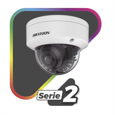 HIKVISION - [Dual Light + ColorVu] Domo IP 4 Megapixel / Lente 3.6 - 9 mm / 40 mts IR + 40 mts Luz Blanca / WDR 130 dB / Exterior IP67 / IK10 / Captura Facial / ACUSENSE / MicroSD