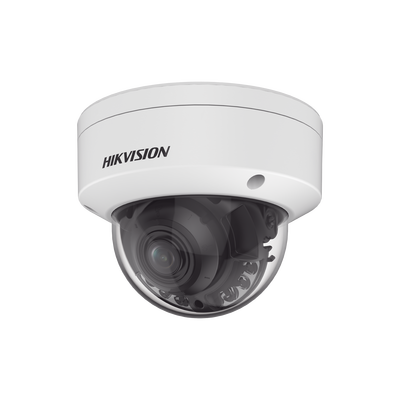 HIKVISION - [Dual Light + ColorVu] Domo IP 4 Megapixel / Lente 3.6 - 9 mm / 40 mts IR + 40 mts Luz Blanca / WDR 130 dB / Exterior IP67 / IK10 / Captura Facial / ACUSENSE / MicroSD