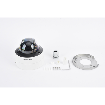 HIKVISION - Domo IP 4 Megapixel / Imagen a Color 24/7 / Lente 3.6 - 9 mm / Luz Blanca 40 mts / WDR 130 dB / Exterior IP67 / IK10 / Captura Facial / ACUSENSE / MicroSD / ACUSEARCH
