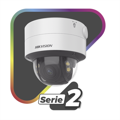 HIKVISION - Domo IP 4 Megapixel / Imagen a Color 24/7 / Lente 3.6 - 9 mm / Luz Blanca 40 mts / WDR 130 dB / Exterior IP67 / IK10 / Captura Facial / ACUSENSE / MicroSD / ACUSEARCH