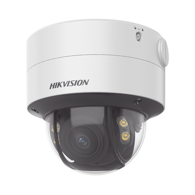 HIKVISION - Domo IP 4 Megapixel / Imagen a Color 24/7 / Lente 3.6 - 9 mm / Luz Blanca 40 mts / WDR 130 dB / Exterior IP67 / IK10 / Captura Facial / ACUSENSE / MicroSD / ACUSEARCH