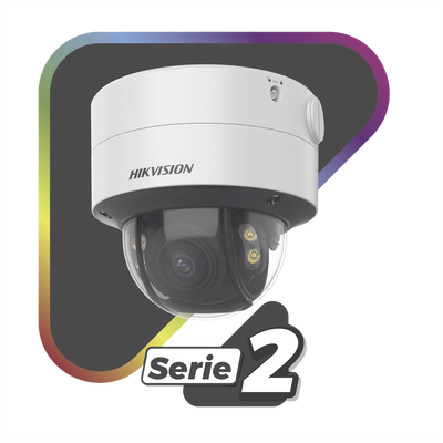 HIKVISION - Domo IP 4 Megapixel  Lente 2.8 a 12 mm / Imagen a Color 24/7 (ColorVu) / 40 mts Luz Blanca / WDR 130 dB / Exterior IP67 / IK10 / Captura Facial / ACUSENSE / Micro SD / ACUSEARCH