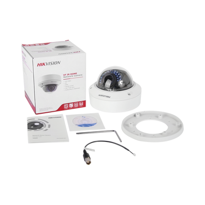 HIKVISION - Domo IP 5 Megapixel / H.264+ / Lente Var. 2.8 a 12 mm / IP66 / IK10 / 20 mts IR Inteligente / Hik-Connect / MicroSD / PoE / Exterior / dWDR