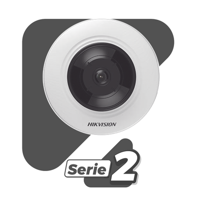HIKVISION - Mini Fisheye IP 5 Megapixel / Panorámica 180° - 360° / Microfono Integrado / 8 mts IR / Uso en Interior / PoE / Múltiples Vistas por iVMS-4200 / Alarmas I/O / Micro SD