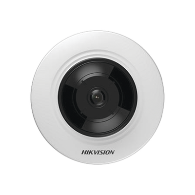 HIKVISION - Mini Fisheye IP 5 Megapixel / Panorámica 180° - 360° / Microfono Integrado / 8 mts IR / Uso en Interior / PoE / Múltiples Vistas por iVMS-4200 / Alarmas I/O / Micro SD