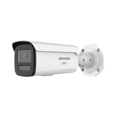 HIKVISION - [Dual Light + ColorVu 3.0 + HikAI] Bala IP 6 Megapixel / Lente 4 mm / 60 mts IR + Luz Blanca / Exterior IP67 / Estrobo Luz Blanca / WDR 130 dB / ACUSENSE 3.0 / Metal / NEMA 4X / ACUSEARCH