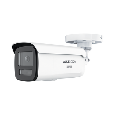 HIKVISION - [Dual Light + ColorVu 3.0 + HikAI] Bala IP 6 Megapixel / Lente 4 mm / 60 mts IR + Luz Blanca / Exterior IP67 / Estrobo Azul y Rojo / WDR 130 dB / ACUSENSE 3.0 / Metal / NEMA 4X / ACUSEEK