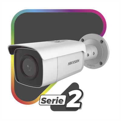 HIKVISION - Bala IP 8 Megapixel / Filtro de Falsas Alarmas / Lente 2.8 mm / 60 mts IR EXIR / Exterior IP67 / Sirena y Luz Integrado / Micrófono Integrado / Entrada y Salida de Audio y Alarmas / MicroSD / ACUSEARCH