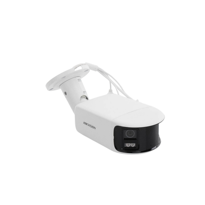 HIKVISION - [FlexVu] [PROTECCIÓN ACTIVA] Bala IP Panorámica 8 Megapixel (4K) / 2 Lentes 4 mm (180°) / Imagen a Color 24/7 (ColorVu) / PoE / WDR 130° / IP67 / ACUSENSE / Luz Estroboscópica y Alarma Audible / 40 mts Luz Blanca / Micro SD