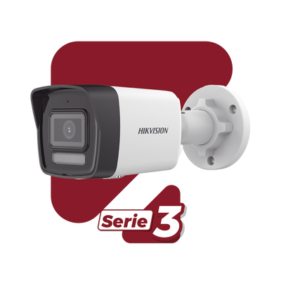 HIKVISION - [Dual Light] Bala IP 4 Megapixel / Lente 2.8 mm / 30 mts IR + 20 mts Luz Blanca / Micrófono Integrado  / Exterior IP67 / H.265 / PoE / ONVIF / Micro SD