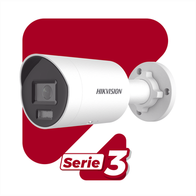 HIKVISION - Bala IP 4 Megapixel / Lente 2.8 mm /  Dual Light (40 mts IR + 40 mts Luz Blanca) / Darkfighter S / Microfono Integrado /  Exterior IP67 / WDR 130 dB / 4 Analíticos: AcuSense, Deteccion Facial, Conteo de Personas por Cruce y Zona