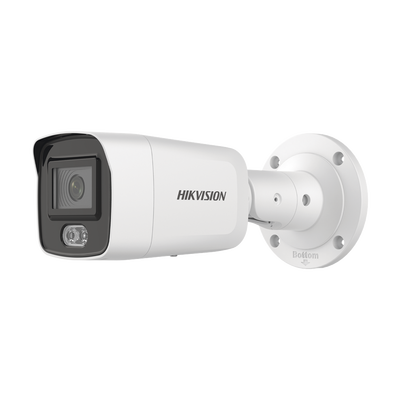 HIKVISION - Bala IP 4 Megapixel / Imagen a Color 24/7 (ColorVu) / Lente 2.8 mm / Luz Blanca 40 mts / Exterior IP67 / WDR 130 dB / Audio y Alarma I/O / Captura Facial / ONVIF / Micro SD