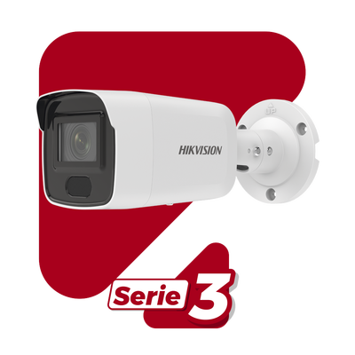 HIKVISION - Bala IP 8 Megapixel / Lente 2.8 mm / 40 mts IR / Exterior IP67 / PoE / DARKFIGHTER / Alarmas y Audio I/O / ONVIF / Micro SD / 4 Analíticos: AcuSense, Deteccion Facial, Conteo de Personas por Cruce y Zona