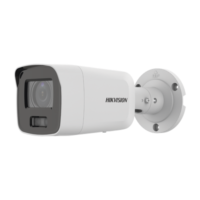 HIKVISION - Bala IP 8 Megapixel (4K) / Imagen a Color 24/7 / Lente 2.8 mm / Luz Blanca 40 mts / Exterior IP67 / WDR 130 dB / Entrada y Salida de Audio y Alarma / Captura Facial / ONVIF / Micro SD / Micrófono Integrado