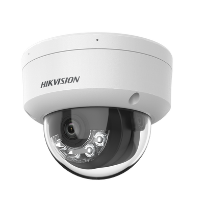 HIKVISION - [Dual Light] Domo IP 4 Megapixel / Lente 2.8 mm / 30 mts IR + 30 mts Luz Blanca / Micrófono Integrado / Antivandálico IK08  / Exterior IP67 / H.265 / PoE / ONVIF / Micro SD