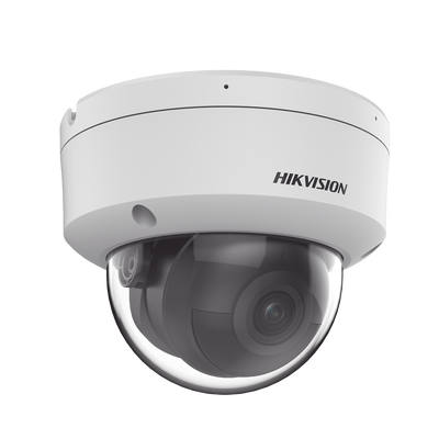HIKVISION - Domo IP 4 Megapixel / Lente 2.8 mm / 40 mts IR / Exterior IP67 / IK10 / Microfono Integrado / DARKFIGHTER / Audio y Alarma I/O / PoE / ONVIF / Micro SD / 4 Analíticos: AcuSense, Detección Facial, Conteo de Personas por Cruce y Zona