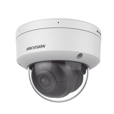 HIKVISION - Domo IP 4 Megapixel / Lente 2.8 mm / 40 mts IR / Exterior IP67 / IK10 / Microfono Integrado / DARKFIGHTER / Audio y Alarma I/O / PoE / ONVIF / Micro SD / 4 Analíticos: AcuSense, Detección Facial, Conteo de Personas por Cruce y Zona