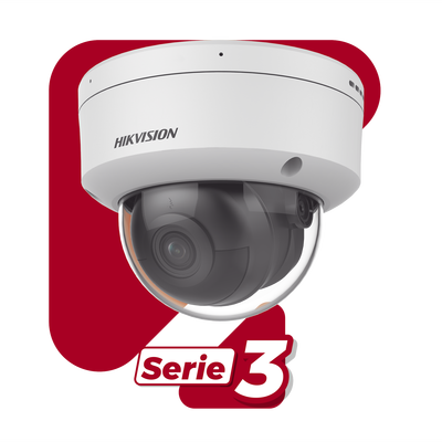 HIKVISION - Domo IP 6 Megapixel / Lente 2.8 mm / 40 mts IR / Exterior IP67 / IK10 / Microfono Integrado / DARKFIGHTER / Audio y Alarma I/O / PoE / ONVIF / Micro SD / 4 Analíticos: AcuSense, Deteccion Facial, Conteo de Personas por Cruce y Zona