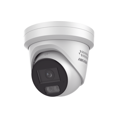 HIKVISION - [ PROTECCIÓN ACTIVA ] Turret IP 4 Megapixel / Lente 2.8 mm / 40 mts IR / Exterior IP67 / Micrófono y Bocina Integrado (Audio de Dos Vías) / DARKFIGHTER / PoE / Luz Estroboscopica / ONVIF / Micro SD / 4 Analíticos