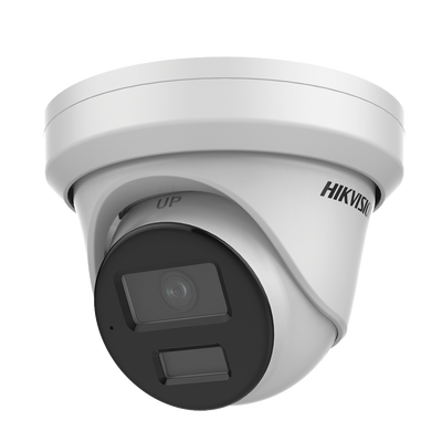 HIKVISION - Turret IP 8 Megapixel (4K) / Lente 2.8 mm / 40 mts IR / Exterior IP67 / Micrófono Integrado / DARKFHGITER / Alarmas y Audio I/O / PoE / ONVIF / Micro SD / 4 Analíticos: AcuSense, Deteccion Facial, Conteo de Personas por Cruce y Zona