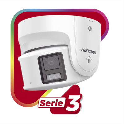 HIKVISION - [PROTECCIÓN ACTIVA] Turret IP Panorámica 8 Megapixel / 180° / Imagen a Color 24/7 / PoE / WDR 130° / IP67 / ACUSENSE / Protección Activa (Luz Estroboscópica y Alarma Audible) / MicroSD