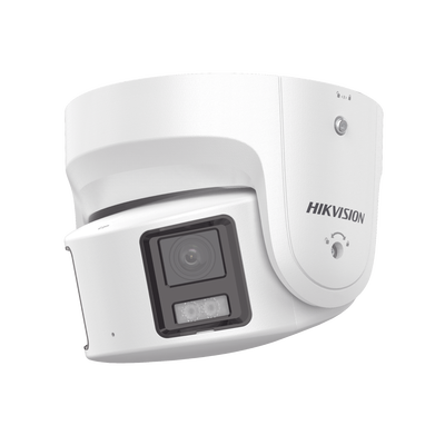 HIKVISION - [PROTECCIÓN ACTIVA] Turret IP Panorámica 8 Megapixel / 180° / Imagen a Color 24/7 / PoE / WDR 130° / IP67 / ACUSENSE / Protección Activa (Luz Estroboscópica y Alarma Audible) / MicroSD