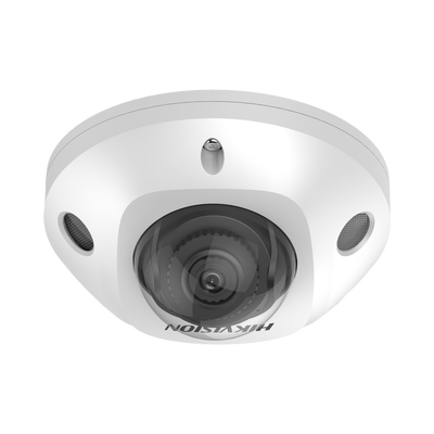 HIKVISION - Mini Domo IP 4 Megapixel / Lente 2.8 mm / 30mts IR EXIR / Micrófono Integrado / Exterior IP67 / IK08 / PoE / DARKFIGHTER / Alarmas y Audio I/O / ONVIF / Micro SD / 4 Analíticos: AcuSense, Deteccion Facial, Conteo de Personas por Cruce y Zona