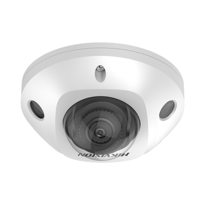 HIKVISION - Mini Domo IP 4 Megapixel / Lente 2.8 mm / 30mts IR EXIR / Micrófono Integrado / Exterior IP67 / IK08 / PoE / DARKFIGHTER / Alarmas y Audio I/O / ONVIF / Micro SD / 4 Analíticos: AcuSense, Deteccion Facial, Conteo de Personas por Cruce y Zona
