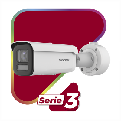 HIKVISION - Bala IP 4 Megapixel / Imagen a Color 24/7 / Lente 2.8 - 12 mm / Luz Blanca 60m / WDR 130dB / Exterior IP67 / IK10 / Captura Facial / Videoanaliticos / AcuSense