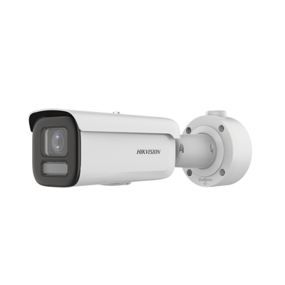 HIKVISION - Bala IP 4 Megapixel / Imagen a Color 24/7 / Lente 2.8 - 12 mm / Luz Blanca 60m / WDR 130dB / Exterior IP67 / IK10 / Captura Facial / Videoanaliticos / AcuSense