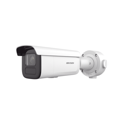 HIKVISION - Bala IP 6 Megapixel / Lente Mot. 2.7 a 13.5 mm / 60 mts IR EXIR / Exterior IP67 / IK10 / DARKFIGHTER / PoE+ / Micro SD / Audio y Alarmas I/O / 4 Analíticos: AcuSense, Deteccion Facial, Conteo de Personas por Cruce y Zona