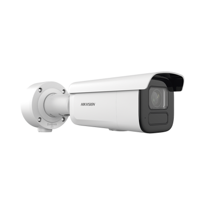 HIKVISION - Bala IP 6 Megapixel / Lente Mot. 2.7 a 13.5 mm / 60 mts IR EXIR / Exterior IP67 / IK10 / DARKFIGHTER / PoE+ / Micro SD / Audio y Alarmas I/O / 4 Analíticos: AcuSense, Deteccion Facial, Conteo de Personas por Cruce y Zona
