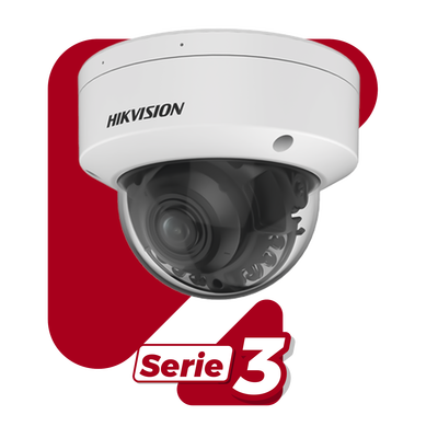 HIKVISION - Domo IP 4 Megapixel / Lente Mot. 2.7 - 13.5 mm / Dual Light (40 mts IR + 40 mts Luz Blanca) / SSD Integrado 256 GB / 2 Micrófonos Integrados / Alarmas I/O / IP67 / IK10 / WDR 130 dB / PoE + / AcuSense / DarkFighter S /