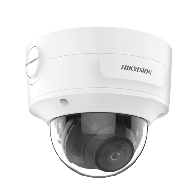 HIKVISION - Domo IP 4 Megapixel / Lente Mot. 2.7 a 13.5 mm / 40 mts IR EXIR / Exterior IP66 / IK10 / DARKFIGHTER / Audio y Alarma I/O / PoE+ / ONVIF / Micro SD / 4 Analíticos: AcuSense, Deteccion Facial, Conteo de Personas por Cruce y Zona