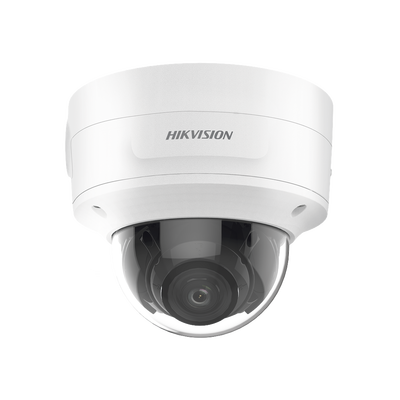 HIKVISION - Domo IP 4 Megapixel / Lente Mot. 2.7 a 13.5 mm / 40 mts IR EXIR / Exterior IP66 / IK10 / DARKFIGHTER / Audio y Alarma I/O / PoE+ / ONVIF / Micro SD / 4 Analíticos: AcuSense, Deteccion Facial, Conteo de Personas por Cruce y Zona